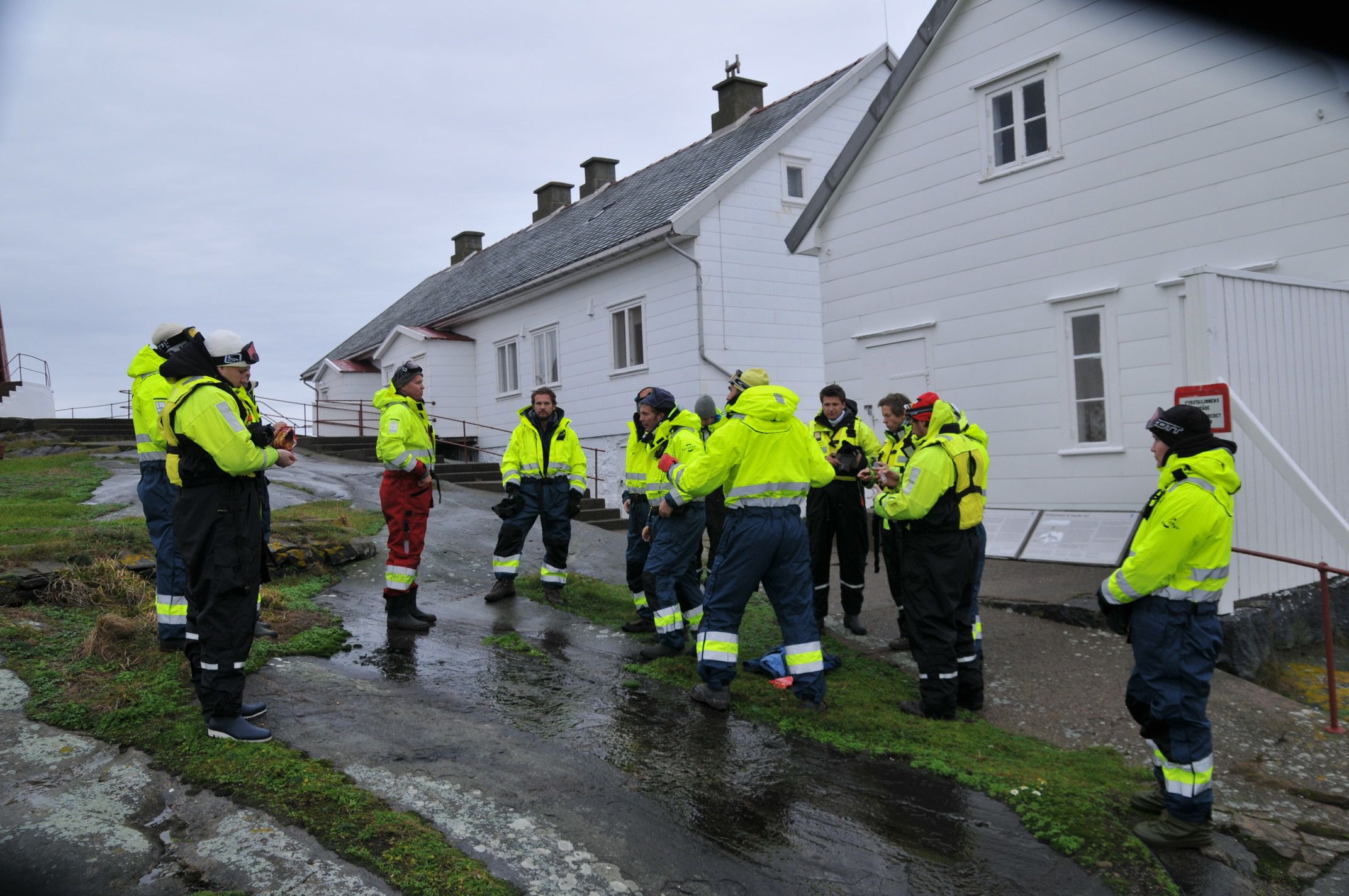 Gruppe passasjerer ved Færder fyr